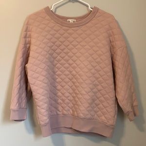 Gap quilted pink pullover sweatshirt (3/4 length)